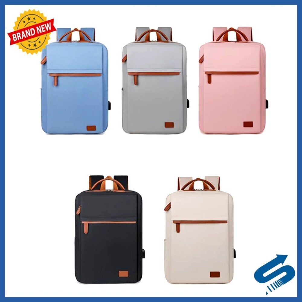 Unisex Laptop Backpack USB Charging Port Travel Business College Functional - Picture 4 of 6